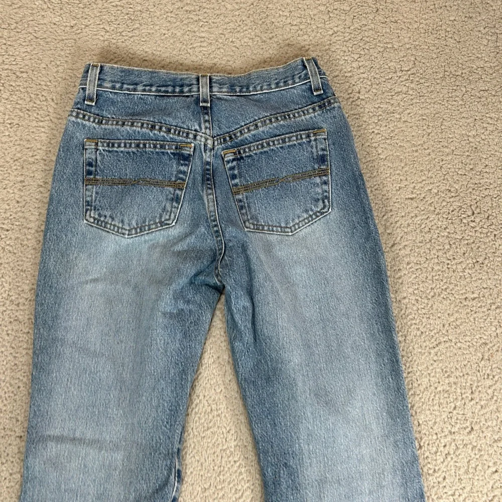 Vintage Express Jeans Womens 3/4 R Light Wash‎ High Rise Straight Leg Blue Denim